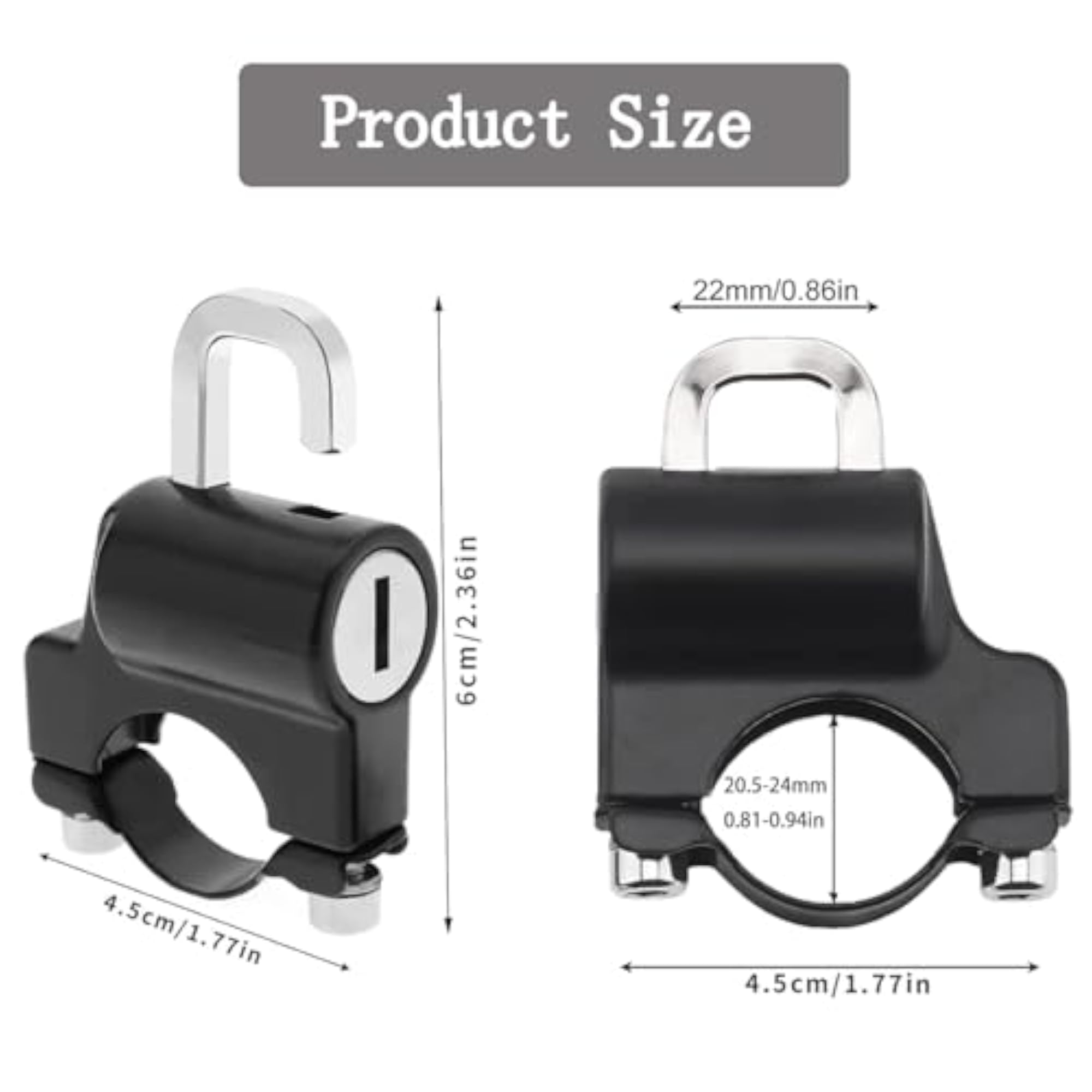 Motorcycle Helmet Lock with 2 Keys, Anti-Theft Safety