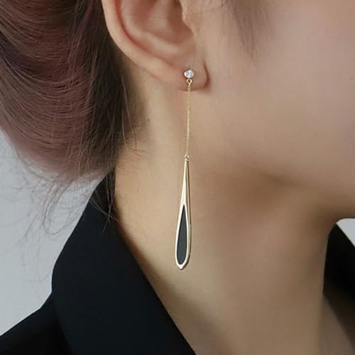Chic Waterdrop Gold Dangle Earrings for Women, Elegant Dangling Earrings, Stylish Long Earrings for Women3