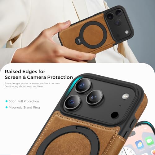 Coque iPhone 17 Pro antichoc magnétique Aest housse cuir avec support 360