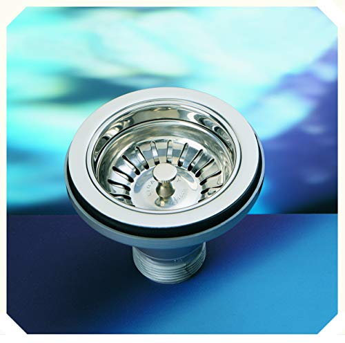 LIRA SPA 1945.040 PILETTA BASKET UNIVERSALE SENZA TROPPO PIENO PER LAVELLI, FORO Ø90 USCITA 1½'GAS, ACCIAIO INOX