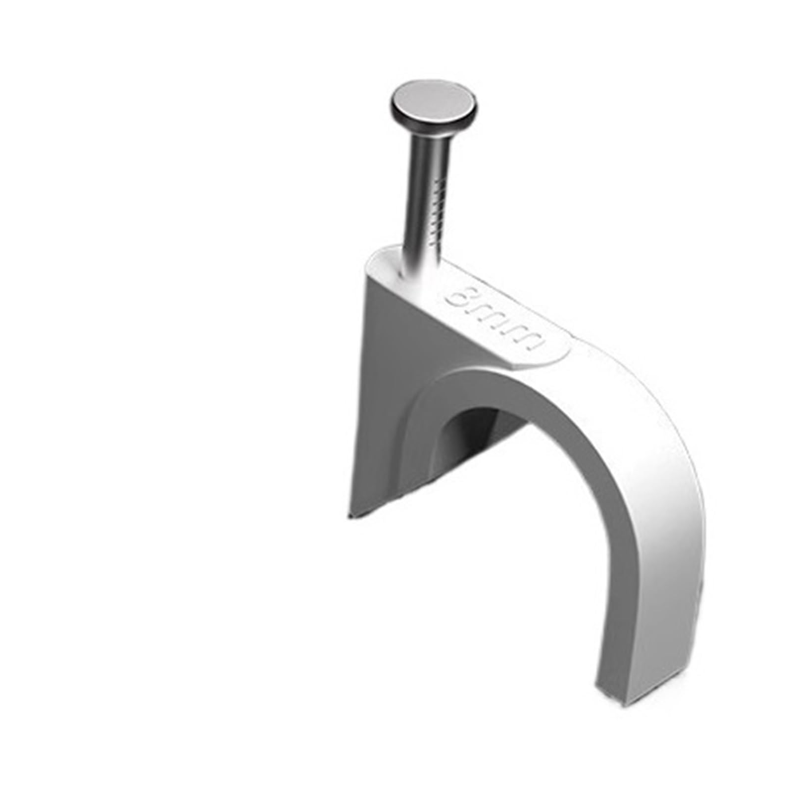 Ensdiepls 10Mm Cable Clips, Round Steel Nail Wall Hanging Cable Clips 100Pcs 4-(10Mm)