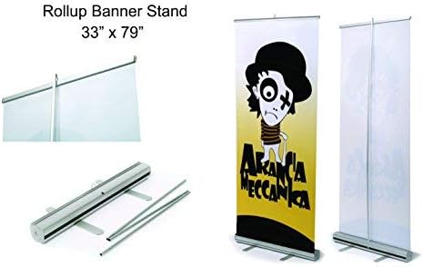 Retractable Roll up Banner Stand (Display) 33"x79"