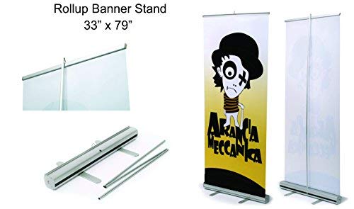 Retractable Roll up Banner Stand (Display) 33"x79"