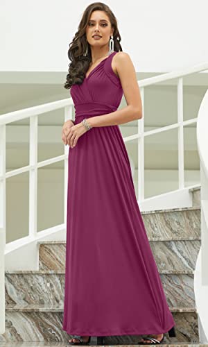 Image of KOH KOH Womens Long Sleeveless Flowy Bridesmaid Cocktail Evening Gown Maxi Dress