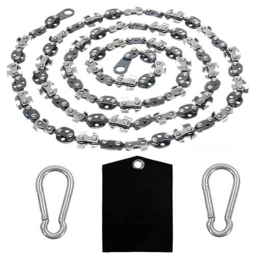 Homyall upgrade 53 Inch High Reach Tree Limb Hand Rope Chain Saw Cuts Branches Manual Pocket Chainsaw with 68 Sharp Blades on Both Sides for Gardening Camping Hiking Survival Gear-No Ropes Included