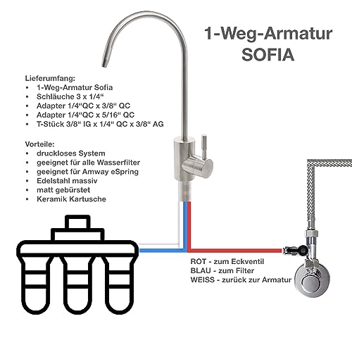 Neues Wasser Group Water Filter Kitchen Faucet, One-Way Kitchen Sink Faucet Compatible with Amway eSPRING Water Filter - Image 3