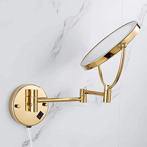 Miroir de maquillage mural double face pivotant et miroir de rasage extensible - 4