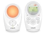 VTech DM1211 Audio Baby Monitor, Long range,Baby monitor with 2-way talk, Noise Level Display, Temperature Sensor, Soothing Sounds, Parent Unit Belt Clip