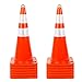 BATTIFE 12 Pack 28 Inch Traffic Safety Cones with Reflective Collars, Heavy Duty Orange Parking Cones for Road Construction and Traffic Control