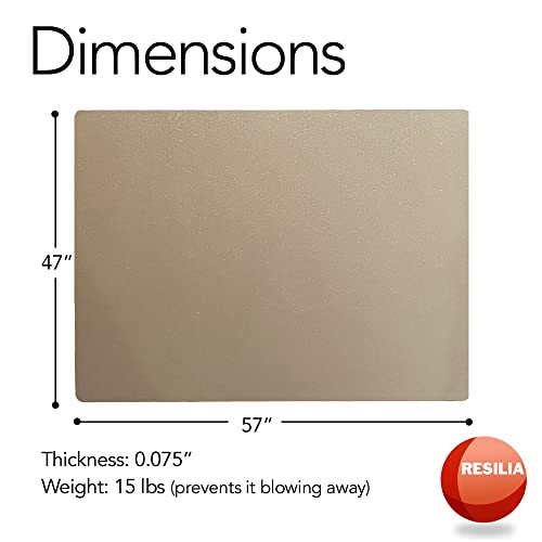 Resilia - X-Large Under Grill Mat - Beige/Tan Orange Peel, 57 X 47 Inches, For Outdoor Use #TOP2