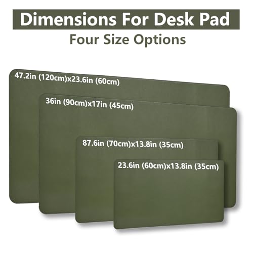 Image of AROPANA Anti-Slip Extended Mouse Pad, PU Vegan Leather Desk Mat, Computer Desk Table Protector Pad with Non-Slip Suede Base for Keyboard, Desktop, Laptop, Office (120x60CM, Deep Green)