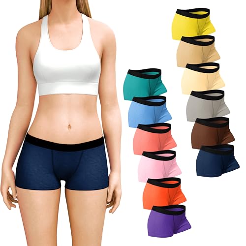 Image of Sexy Basics Women's Boy Short Trunks | Cotton-Stretch Boxers | Multi Packs