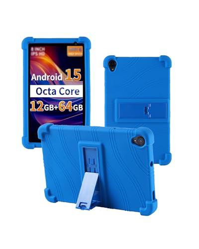 Coque pour tablette Topsand M8 antiblocage et antichoc enfant bleu