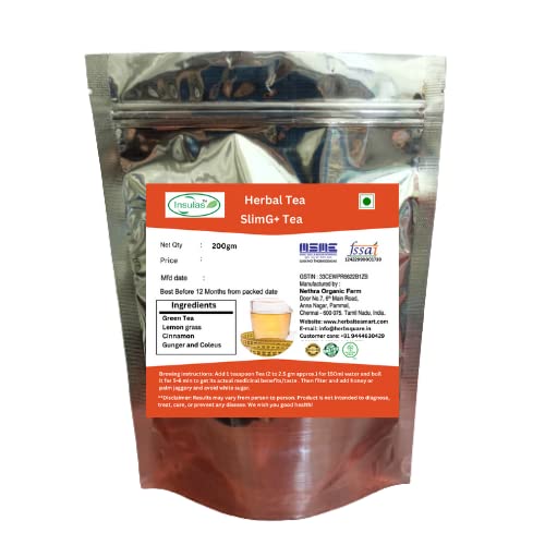 Insulas SlimG+ Herbal Tea | Immunity Booster | 100% Natural Ingredients | 200g Pouch