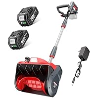 Electric Snow Shovel, 20V Snow Blower Cordless with 2 x 5.0 Ah Batteries and Charger, Battery Powered Throwing Snow Up to 23 Ft, 6 x 12 Inch Cleaning Path Great for Driveway, Steps, Patio, Sidewalk