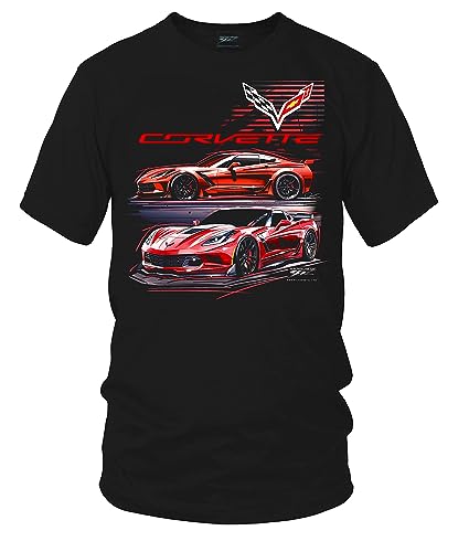 Wicked Metal Corvette C8 T-Shirt - Red Front Print, 100% Cotton, Muscle Car Tee For Men - View #7