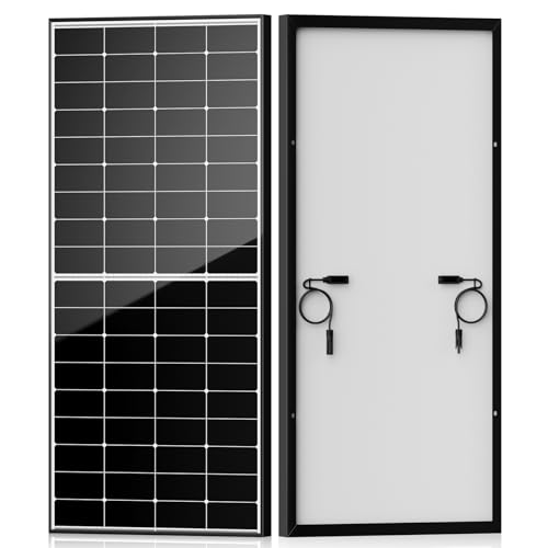 Compatibilità universale: il pannello solare è ideale per l'uso fuori rete e fuori rete; i moduli solari possono essere collegati a sistemi di serie da 12 V/24 V/48 V. Adatto per camper, roulotte, barche, camper, scooter elettrici, carrelli da golf, motori di traino, rimorchi per attrezzi, corrente di emergenza per capannoni e molto altro ancora.
