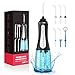 ELECTRIC GIANT Jet Dentaire Hydropulseur, Irrigateur électrique Portable Rechargeable Réservoir 350 ML, 5 Modes, Rotation à 360°, 6 Buses interchangeables, IPX7 pour la Maison et Les Voyages