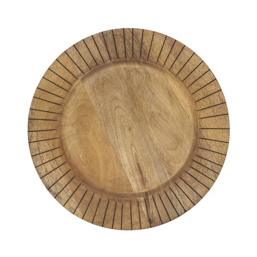 Platos Decorativos de Madera Fennco Styles 13 in Redondo Set 4 miniatura 3