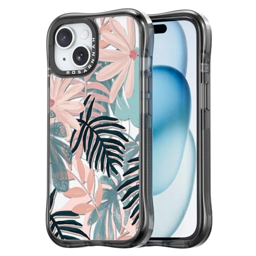 Rosarnnah for iPhone 15 Case Aesthetic Black, Palm Tree