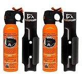 EPA認証済み ＵＤＡＰ 熊撃退スプレー 2本セット ホルスター付 （アメリカ森林警備隊採用品）正規輸入品 熊スプレー 業務用 自治体導入 法人 専用ホルスター アメリカ合衆国認定製品 EPA認定 (7.9オンス) 225g UDAP