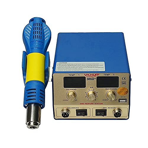 YAXUN SMD hot air and soldering station YX-886D+ 2 in 1 temperature Momery Function Rework station 5V 1A USB Output