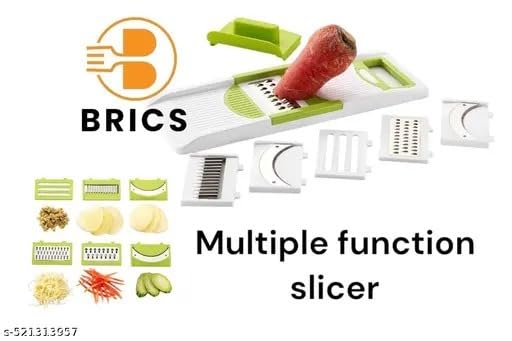 Image of Nitsr Plastic 6 in 1 Kitchen Chopper Premium Vegetable and Fruit /Chips, Potato Slicer Maker Multipurpose (White), Standard