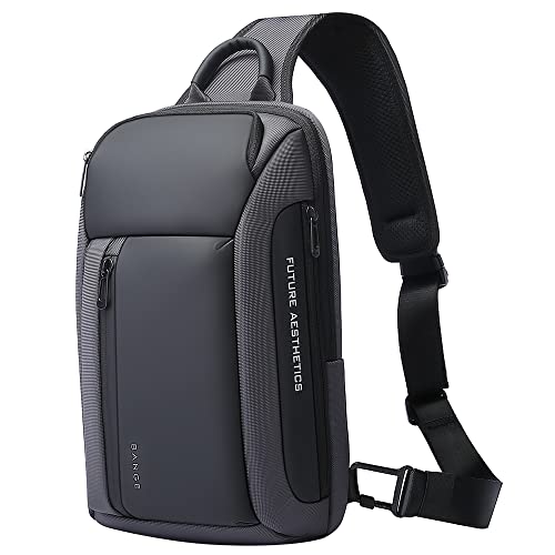 Image of BANGE Sling Bag, Waterproof Men's Chest Bag Shoulder bags Crossbody Sling Backpack for Men, 7566grey