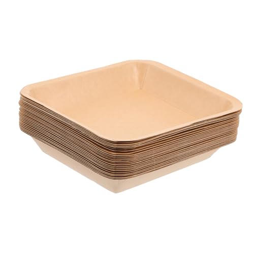 CIYODO 25Pcs Disposable Food Packing Plates Thickened Greaseproof Paper Trays for Fried Chicken Snacks and Grilled Foods for Home Office Picnic and Parties