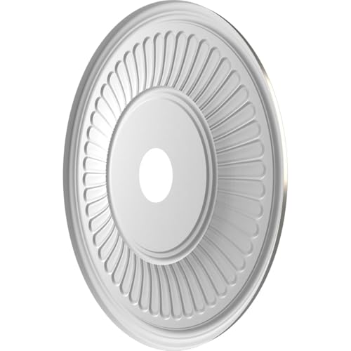 Image of Ekena Millwork 22 inchOD x 3 1 /2 inchID x 1 inchP Berkshire Thermoformed PVC Ceiling Medallion (Fits Canopies up to 10 1 /8 inch), Aged Dark Steel