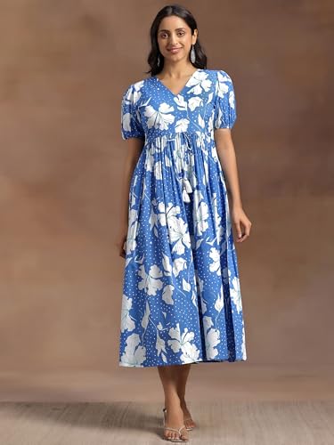 Image of Libas Printed Cotton A-Line Dress