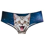 Unique Costume Women's low waist underwear printed elastic hip lift cute funny bikini briefs G-string (Small/medium, Starry Cat)