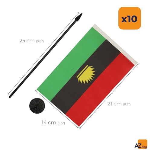 Drapeau de table Biafra haute qualité en polyester avec socle stable