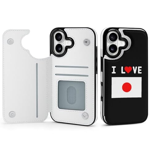 iPhone17用ケース 手帳型 I Love Japan 日本が好き アイフォン 17ケース 手帳型 背面 財布型 スマホケース 軽量 耐衝撃 ICカード収納 スタンド機能 おしゃれ シンプル