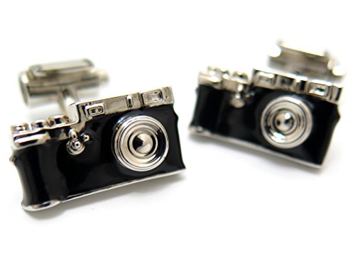 バベットワッサーマン(Babette Wasserman) レトロカメラ＆フィルムカフス（ブラック） (カフスボタン/カフリンクス)