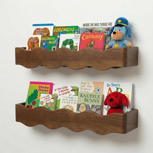 Ovalo Nursery Book Shelves Set of 2 - Solid Pine