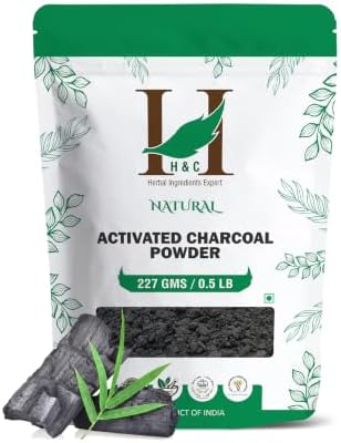 H&C Herbal Ingredients Expert Natural Activated Charcoal Powder- 227 gm | For Removes Dead Skin & Impurities, Detoxifies Skin, Teeth Whitening Suitable For All Skin Type