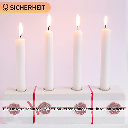 Aongray 20mm Kerzenhalter für Stabkerzen Silber,30 Stück Kerzentüllen Metall Klein,Teelichte,Klein Kerzeneinsatz Tafelkerzen für deko Wohnzimmer,Schlafzimmer,tischdeko,deko Weihnachten,Vintage deko