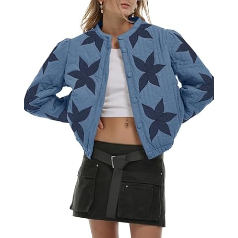 Gacaky Women's Lightweight Floral Embroidered Jacket Cover