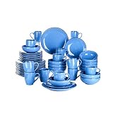 Dinner plate set 48-Piece Stoneware Ceramic Dinnerware Set with Dinner Plate, Dessert Plate, 800ml B