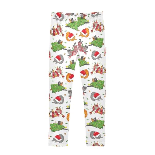 Girls Leggings Naughty Christmas Cat Toddler Girls Clothes Leggings for Girls Toddler Girls Leggings 3-4T