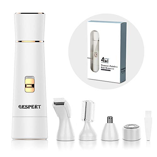 Hair Removal Bikini Trimmer for Women, GESPERT 4 in 1 USB Rechargeable Painless