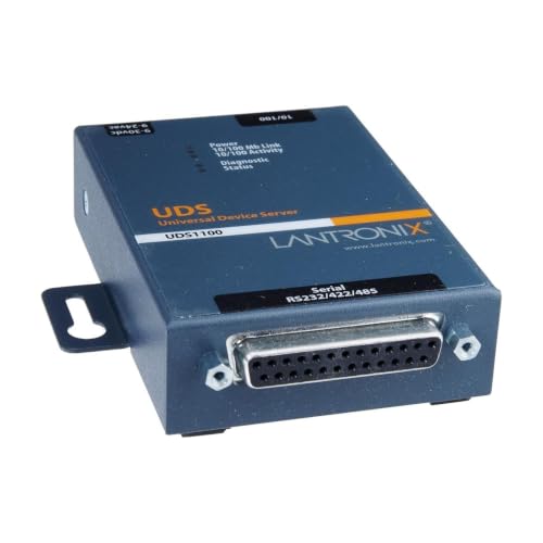 Image of Lantronix UDS1100 /UDS2100 Device Server - 1- or 2-Port Serial-to-Ethernet Device Server, RS-232 /422 /485, 10 /100 Ethernet with 15 kV ESD Protection; UDS2100 Supports PoE - UD1100001-01