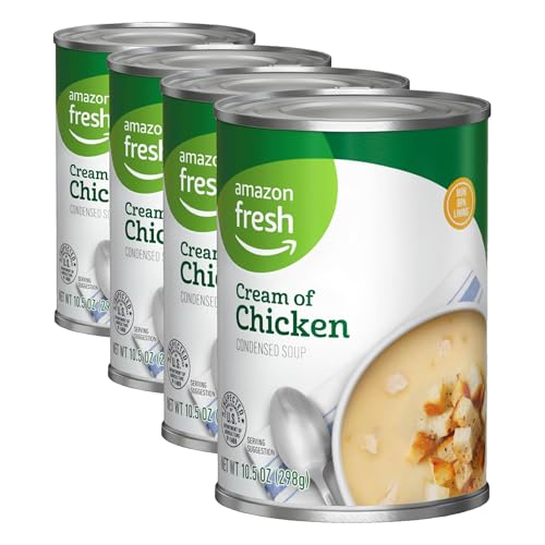 Amazon Fresh, Condensed Cream Of Chicken Soup, 10.5 Oz (Previously Happy Belly, Packaging May Vary) (Pack of 4)