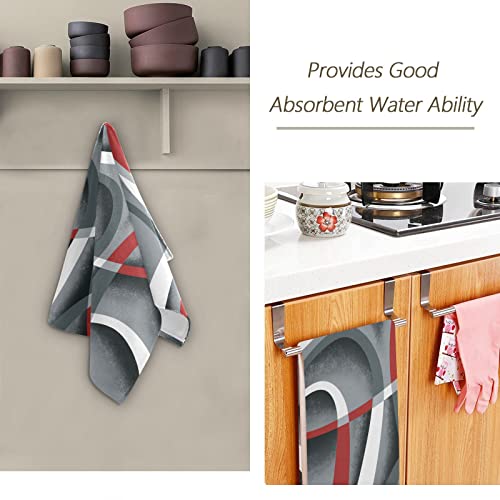 Patinisa Grey And Black Hand Towels For Bathroom Set Of 2 Red White Swirls Modern Art Bath Towel Soft Absorbent Gray Kitchen Dish Towels Decorative Bathroom Towels For Face,Hair,Guest,Gym,Spa 14"X28" #TOP6