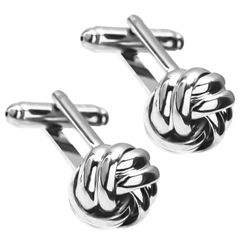 Nudo Gemelos Camisa Hombre, Gemelos para Camisas con Caja de Regalo Personalizados Gemelos Hombre Acero Inoxidable para Traje Boda Camisa Negocio Regalo de Graduación