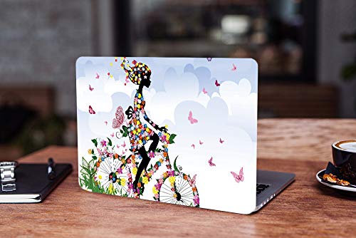 Image of Galaxsia Butterfly Happy Girl Vinyl Laptop Skin /Sticker /Cover /Decal Compatible for Any 14 Inches Laptop (Hp /Dell /Sony /Acer /Lenovo /Asus. Etc) Or Notebook.