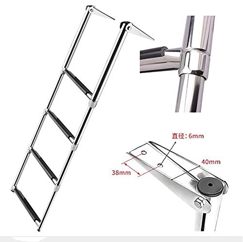 Escalera plegable de 4 pasos de acero inoxidable para piscina miniatura 7