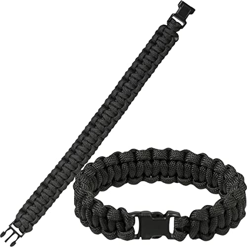 Mil-Tec Paracord Muñequera 15mm Negro tamaño M