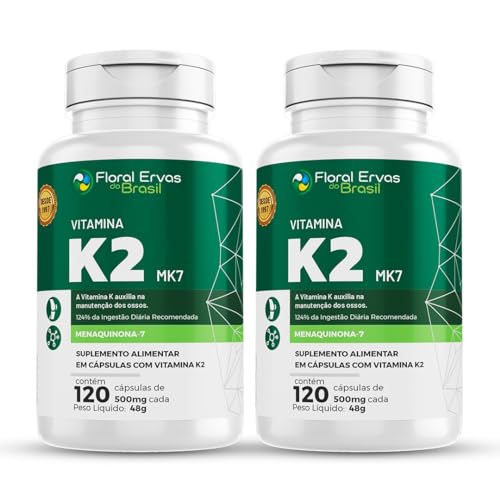 Vitamina K2 Mk7 350mg 2x 120 Cápsulas Menaquinona-7
